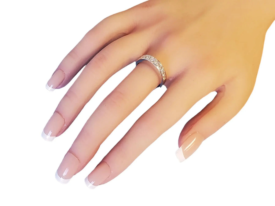 Estate Signed Diamond Ring in Platinum 1.50tcw White VS Princess Cut Diamonds - Joseph Diamonds
