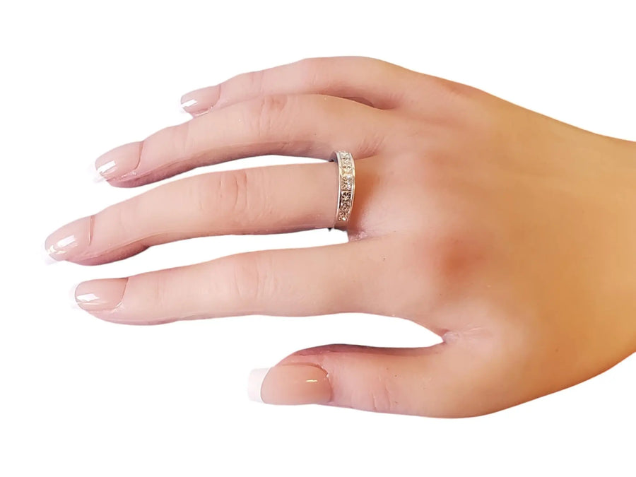 Estate Signed Diamond Ring in Platinum 1.50tcw White VS Princess Cut Diamonds - Joseph Diamonds