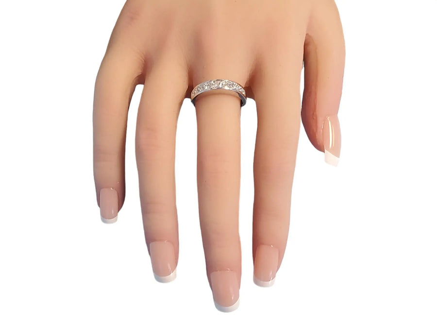 Estate Signed Diamond Ring in Platinum 1.50tcw White VS Princess Cut Diamonds - Joseph Diamonds