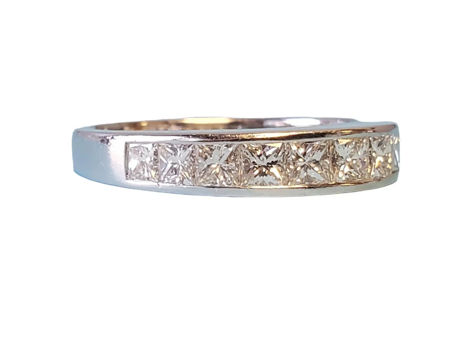 Estate Signed Diamond Ring in Platinum 1.50tcw White VS Princess Cut Diamonds - Joseph Diamonds