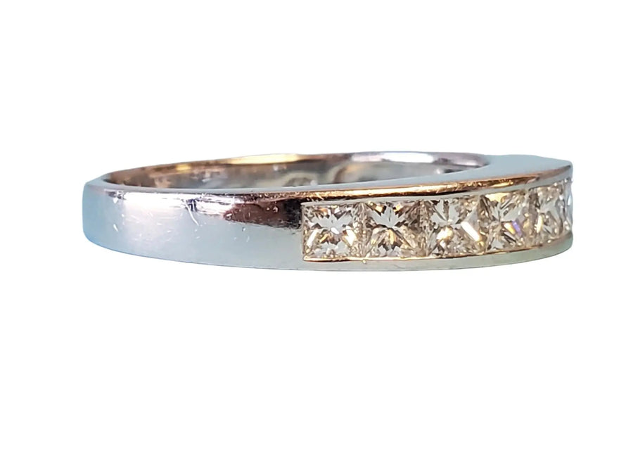 Estate Signed Diamond Ring in Platinum 1.50tcw White VS Princess Cut Diamonds - Joseph Diamonds