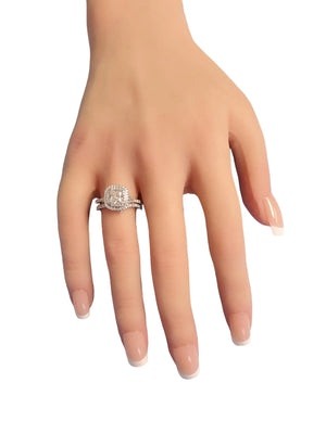 Estate Tiffany Soleste 1.58tcw Cushion Ring in Platinum with Wedding Band .17tcw (Installment 2 of 2) - Joseph Diamonds