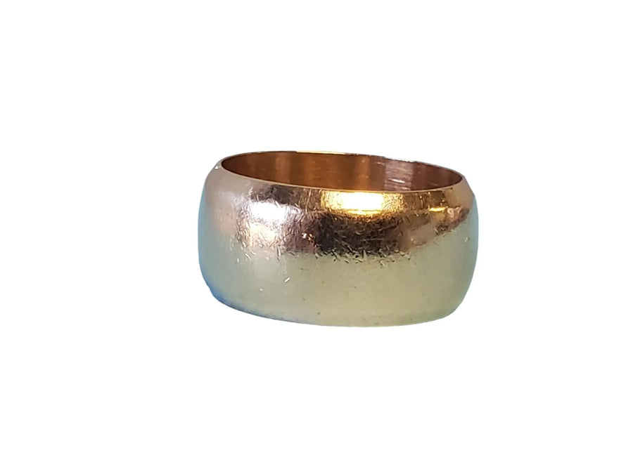 Estate Vintage Wide Wedding Band 14k Yellow Gold Cigar Style - Joseph Diamonds