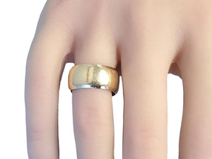 Estate Vintage Wide Wedding Band 14k Yellow Gold Cigar Style - Joseph Diamonds