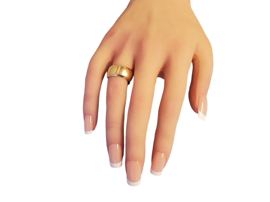 Estate Vintage Wide Wedding Band 14k Yellow Gold Cigar Style - Joseph Diamonds