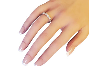 Eternity Band 1.65tcw Flower 18k White Gold White VS Diamonds New Close Out ring - Joseph Diamonds