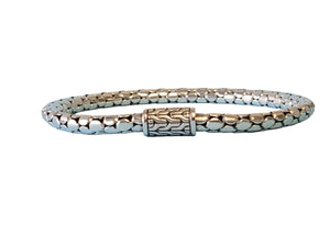 John Hardy Sterling Bracelet Vintage Dot Box Chain Articulated