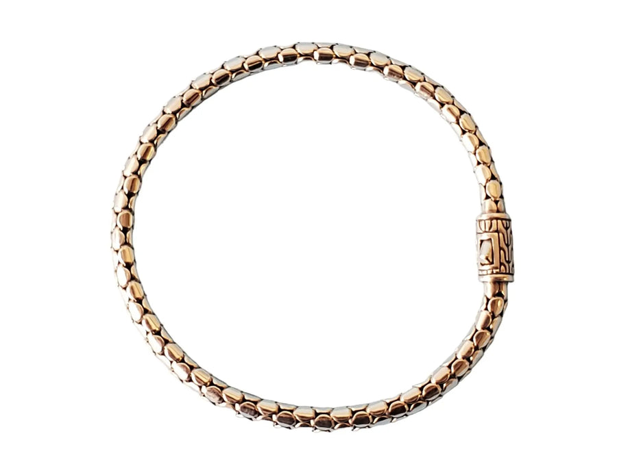 John Hardy Sterling Bracelet Vintage Dot Box Chain Articulated