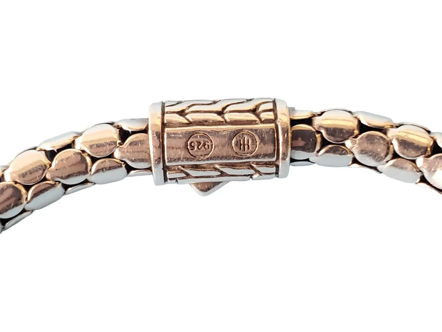 John Hardy Sterling Bracelet Vintage Dot Box Chain Articulated