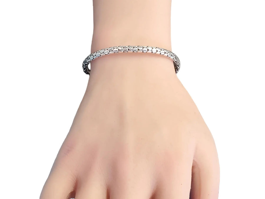 John Hardy Sterling Bracelet Vintage Dot Box Chain Articulated