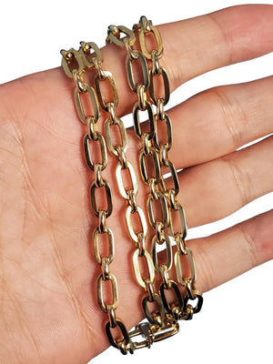 Paper clip chain 14k Yellow Gold Necklace - Joseph Diamonds