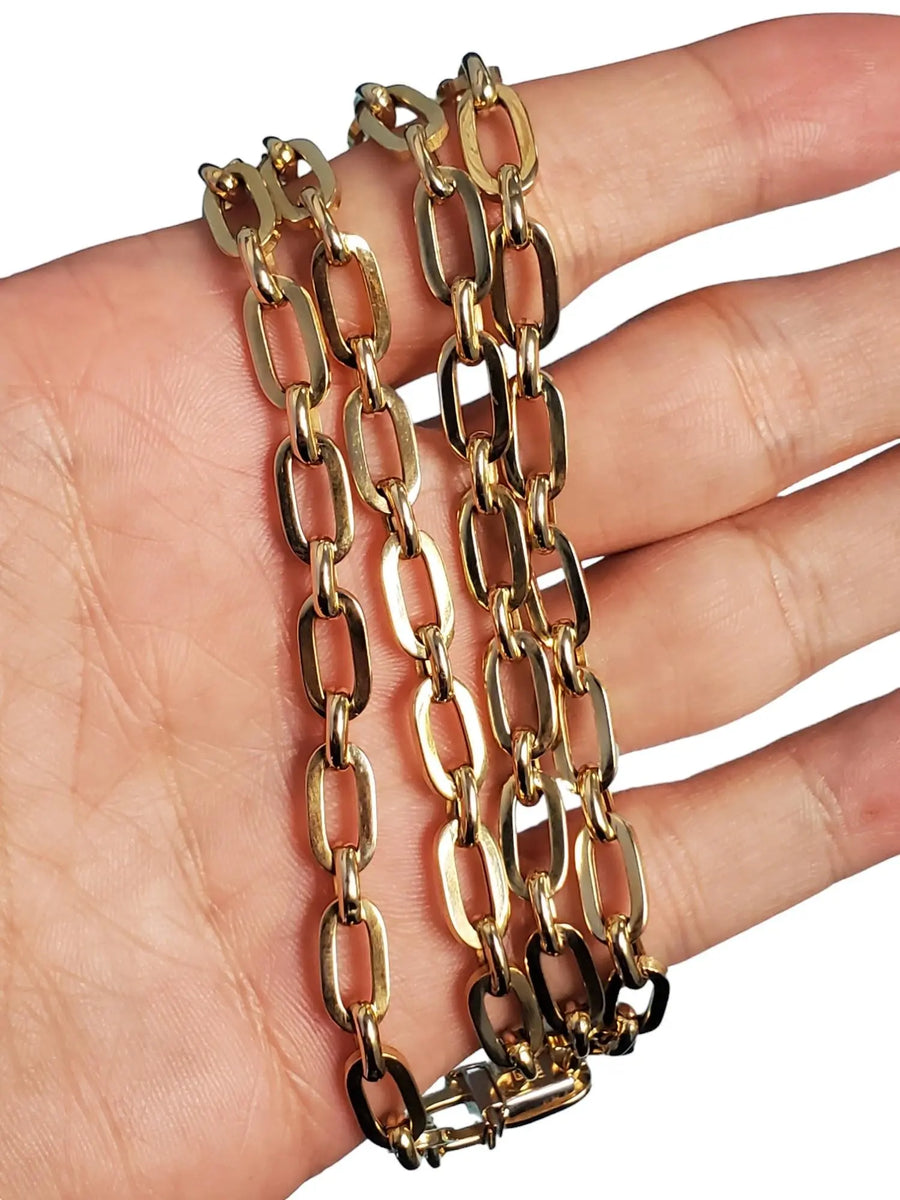 Paper clip chain 14k Yellow Gold Necklace - Joseph Diamonds
