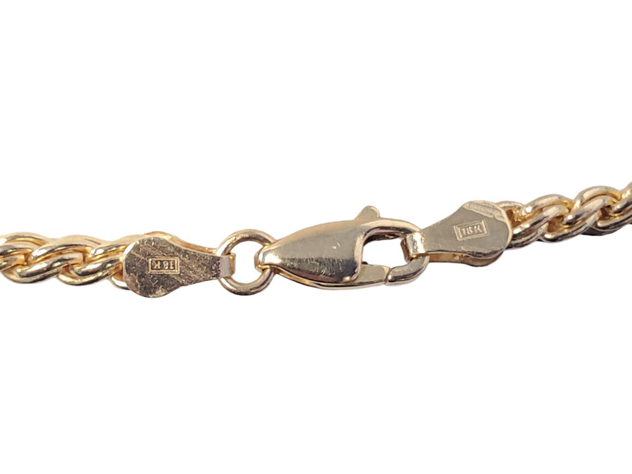 Estate Rope Chain Heavy 18k Yellow Gold Very High Quality Necklace