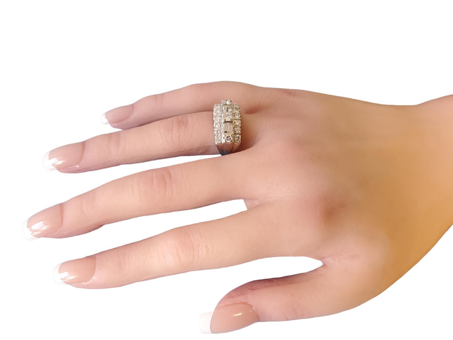 Vintage 14k White Gold Diamond Ring 1.36tcw White Clean Diamonds