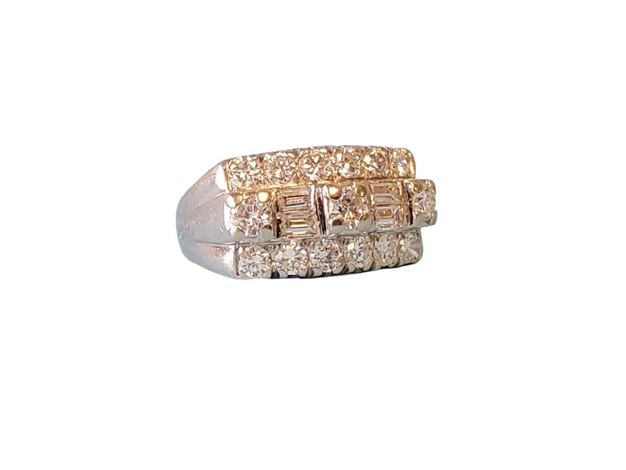 Vintage 14k White Gold Diamond Ring 1.36tcw White Clean Diamonds