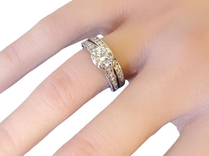 Tacori 18k White Gold 2.15tcw Diamond Engagement Ring and Band Wedding Set