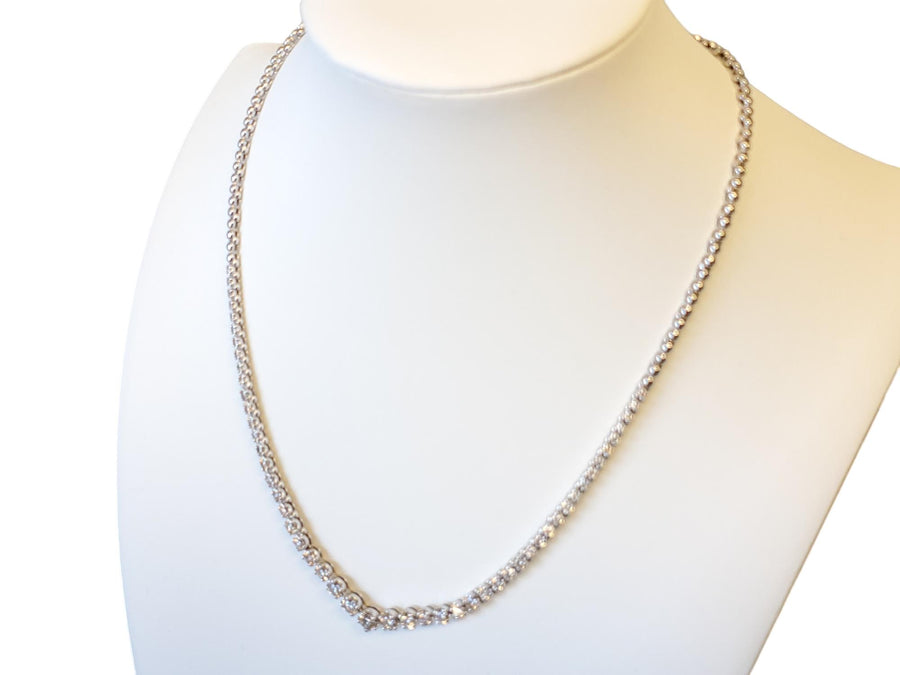 Rivieria Necklace 10k White Gold 4tcw Natural Diamonds