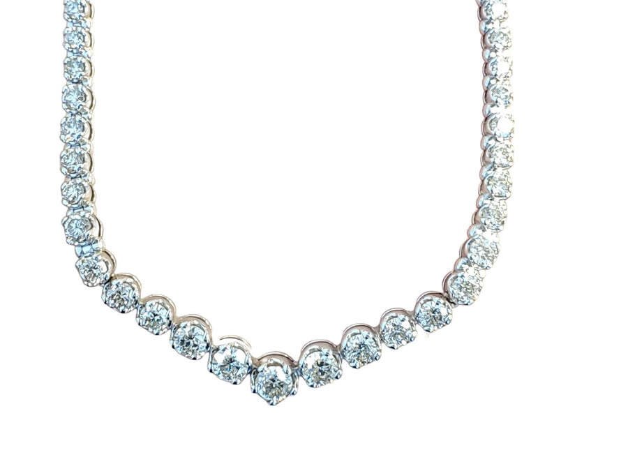 Rivieria Necklace 10k White Gold 4tcw Natural Diamonds