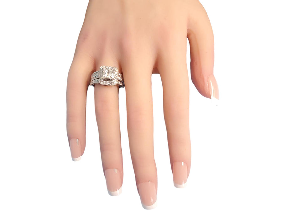 Natalie K 14k White Gold 3.25tcw Diamond Wedding Ring IGI Laser Inscribed