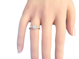 Engagement Ring Platinum 1.20tcw Emerald Cut Center Stone Tapered Baguettes