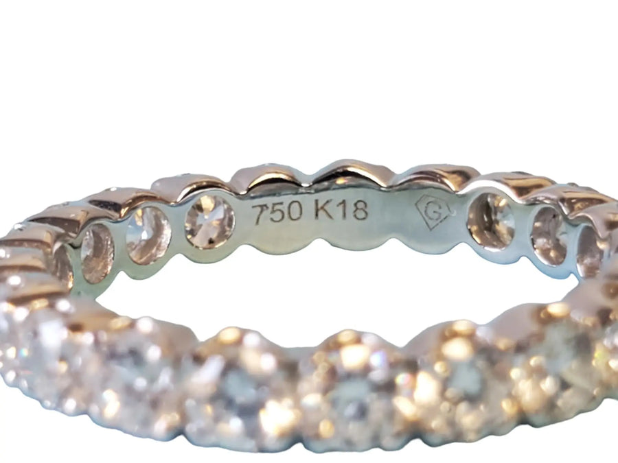 Signed Eternity Band 2.08tcw 18k White Gold White VS Diamonds New Close Out ring - Joseph Diamonds