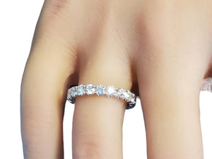 Signed Eternity Band 2.08tcw 18k White Gold White VS Diamonds New Close Out ring - Joseph Diamonds