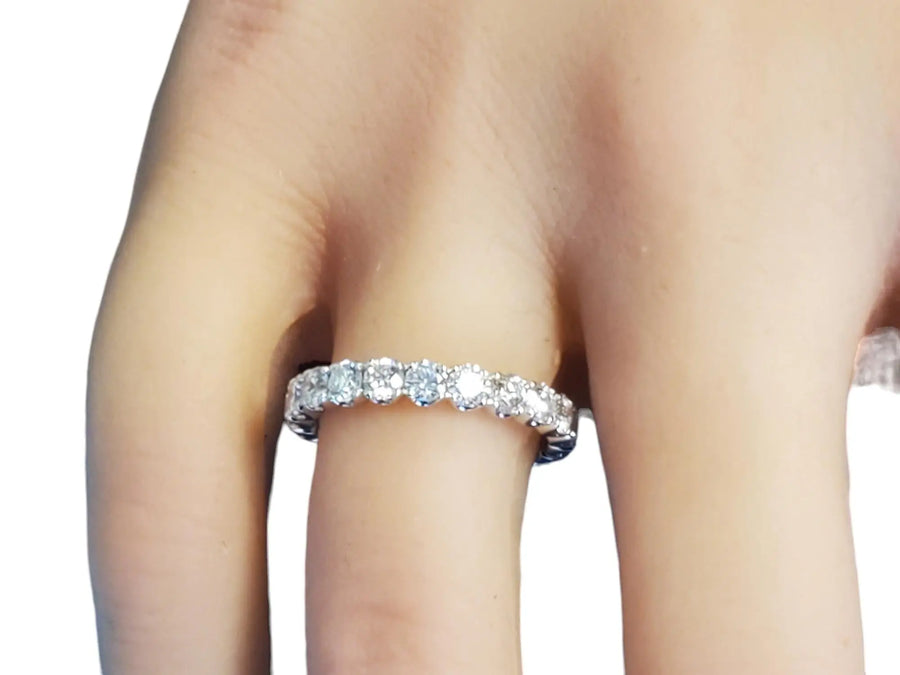 Signed Eternity Band 2.08tcw 18k White Gold White VS Diamonds New Close Out ring - Joseph Diamonds