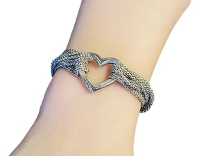 Tiffany & Co Mesh Toggle Bracelet Sterling Silver Heart Classic - Joseph Diamonds