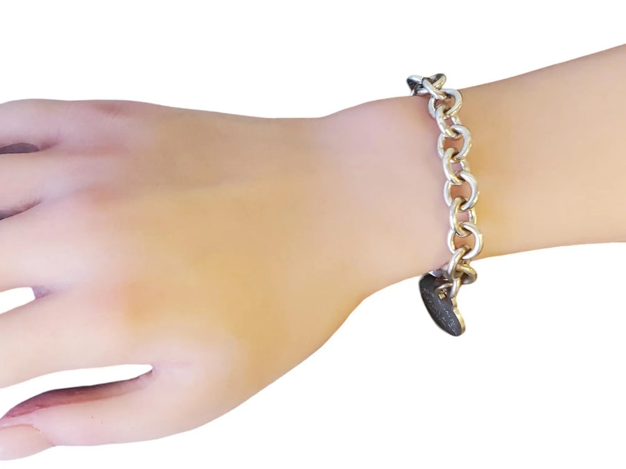 Tiffany & Co Sterling Bracelet Please Return to Tiffany Toggle Heart Chain - Joseph Diamonds