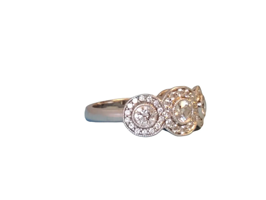 Tiffany & Co. Circlet Ring of Diamonds 3 Stone Halo Platinum .55tcw - Joseph Diamonds