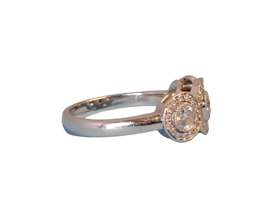 Tiffany & Co. Circlet Ring of Diamonds 3 Stone Halo Platinum .55tcw - Joseph Diamonds
