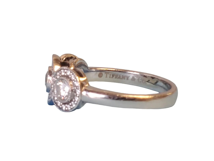 Tiffany & Co. Circlet Ring of Diamonds 3 Stone Halo Platinum .55tcw - Joseph Diamonds