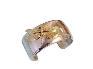 Vintage TIFFANY & CO. 18K Dragonfly Tri-Color Gold Sterling Cuff Bracelet - Joseph Diamonds