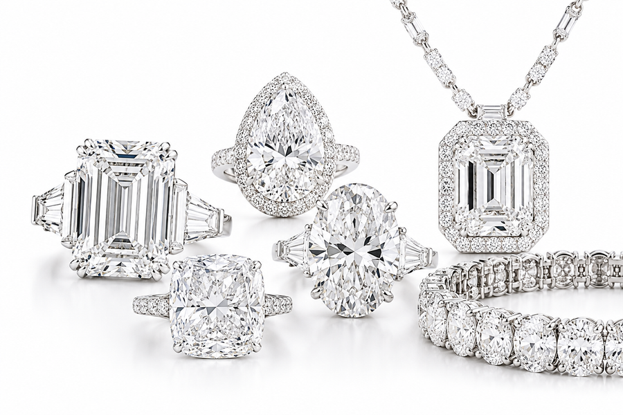 Diamond rings, necklace and tennis bracelet