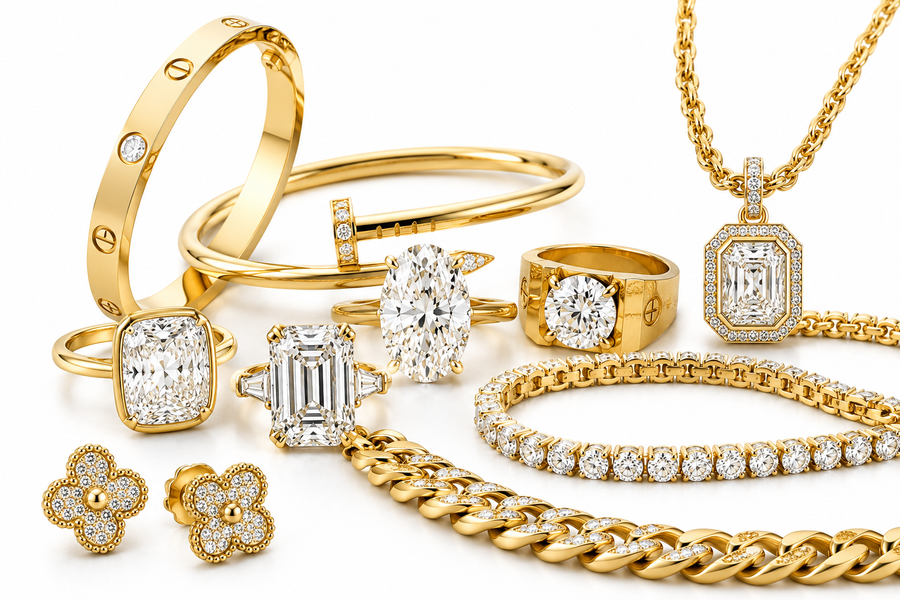 Fine gold and diamond jewelry